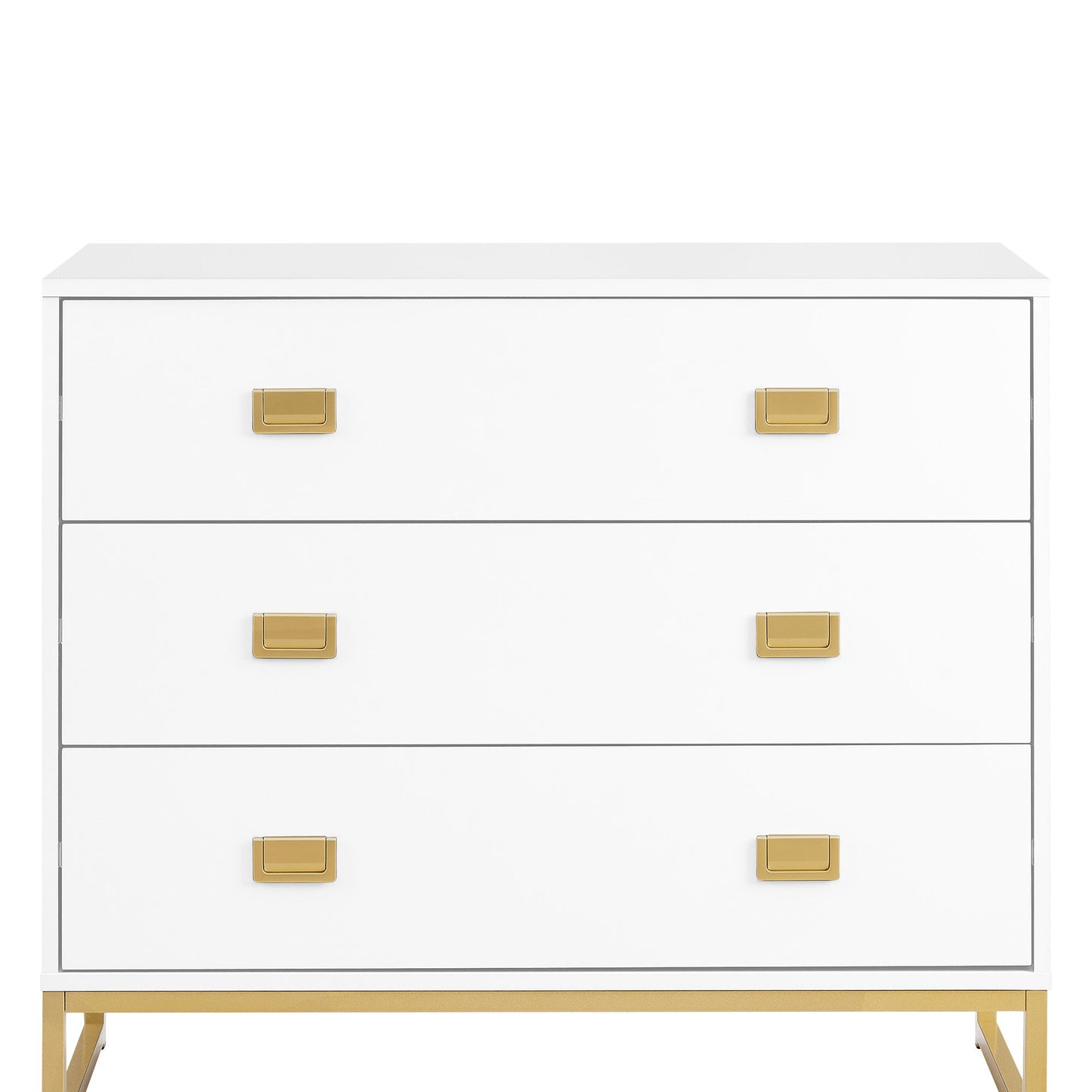 Sarantino Amara Chest of Drawers Tallboy Dresser - White/Gold