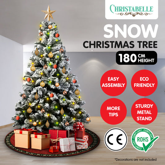 Christabelle Snow-Tipped Snowflocked Artificial Christmas Tree 1.8m - 850 Tips