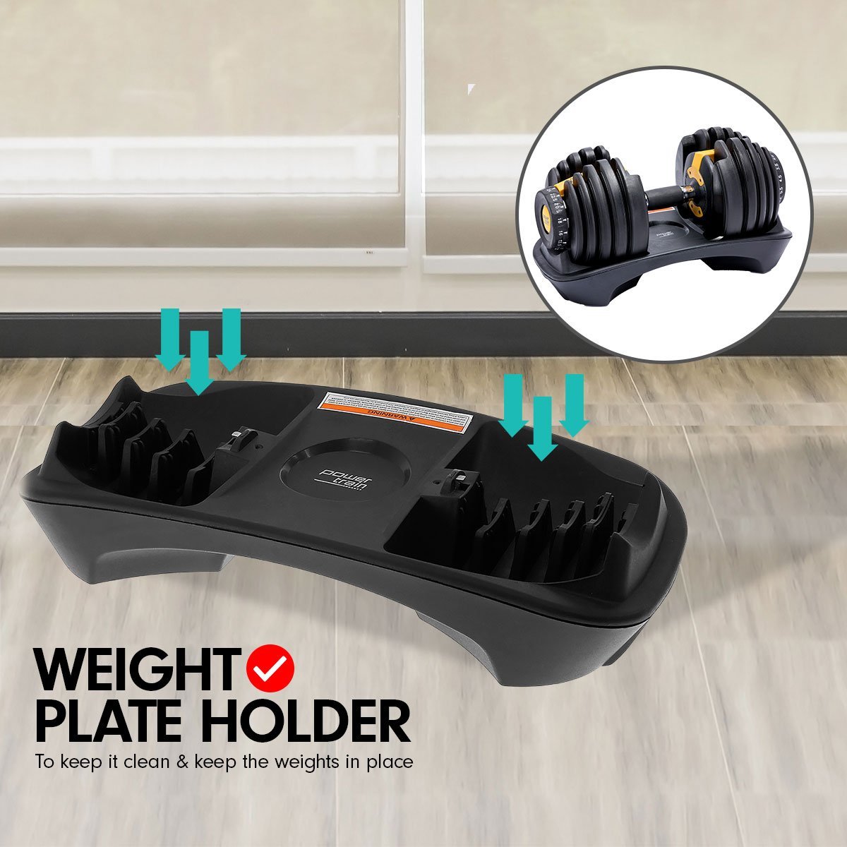 48kg Powertrain Adjustable Dumbbell Home Gym Set Gold