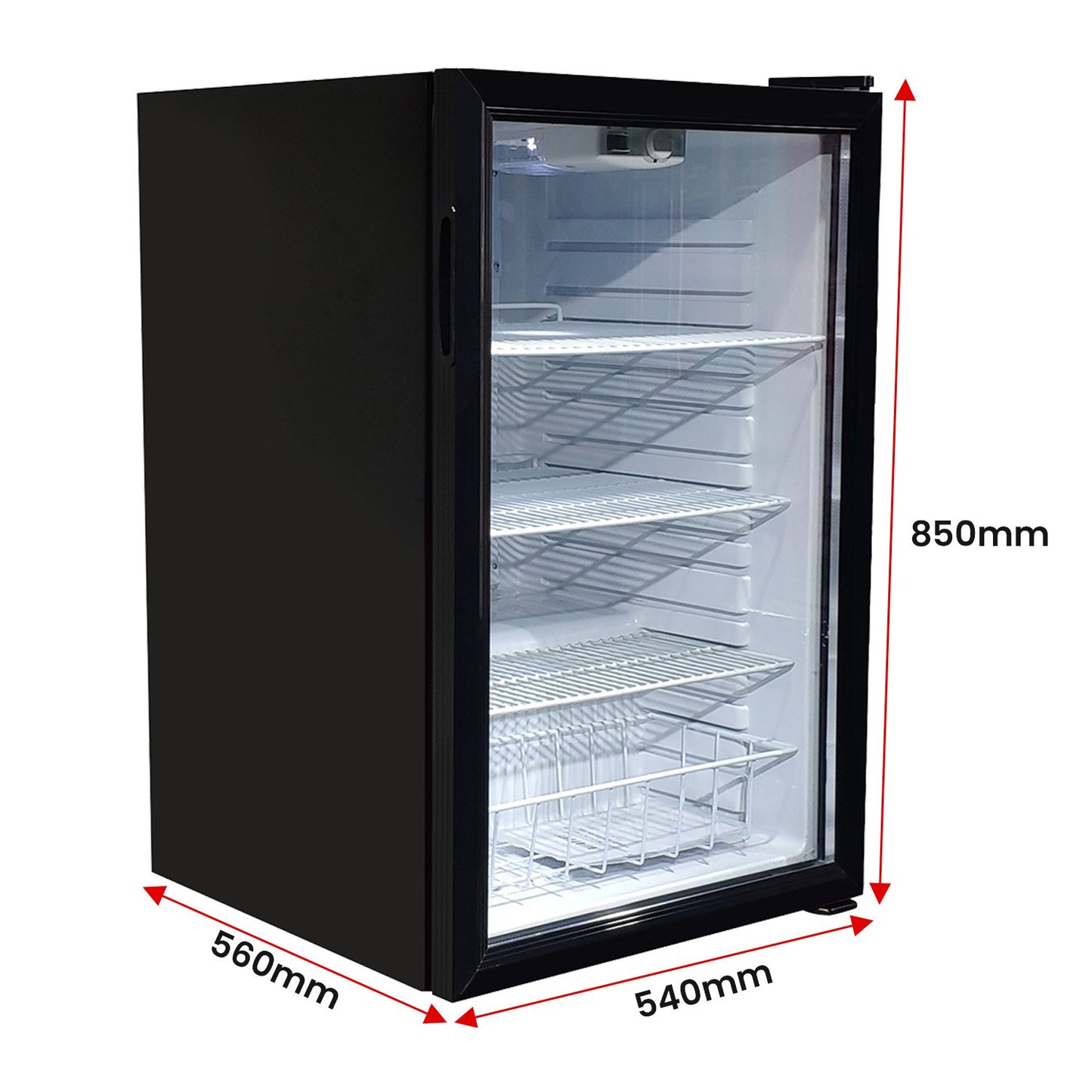Kolner 130L Mini Bar Fridge Glass Door Beverage Cooler Refrigerator