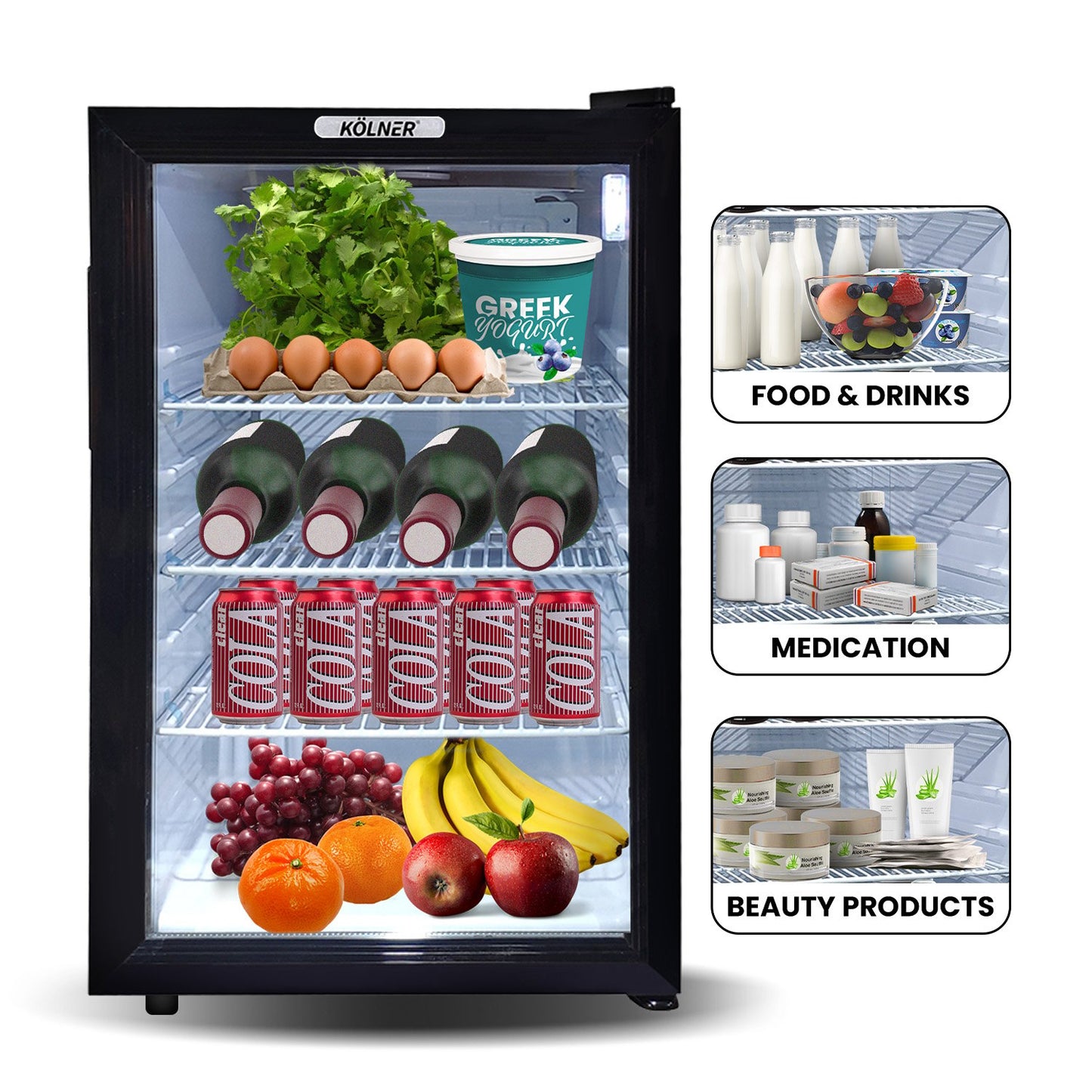 Kolner 70L Bar Fridge with Glass Door
