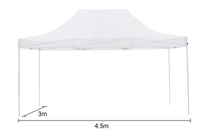 Gazebo Tent Marquee 3x4.5m PopUp Outdoor Wallaroo White