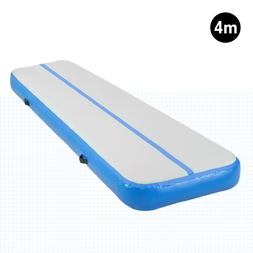 4m x 1m Air Track Inflatable Gymnastics Tumbling Mat - Blue