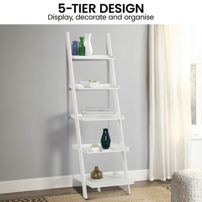 Sarantino Aster 5-Tier Ladder Shelf - White
