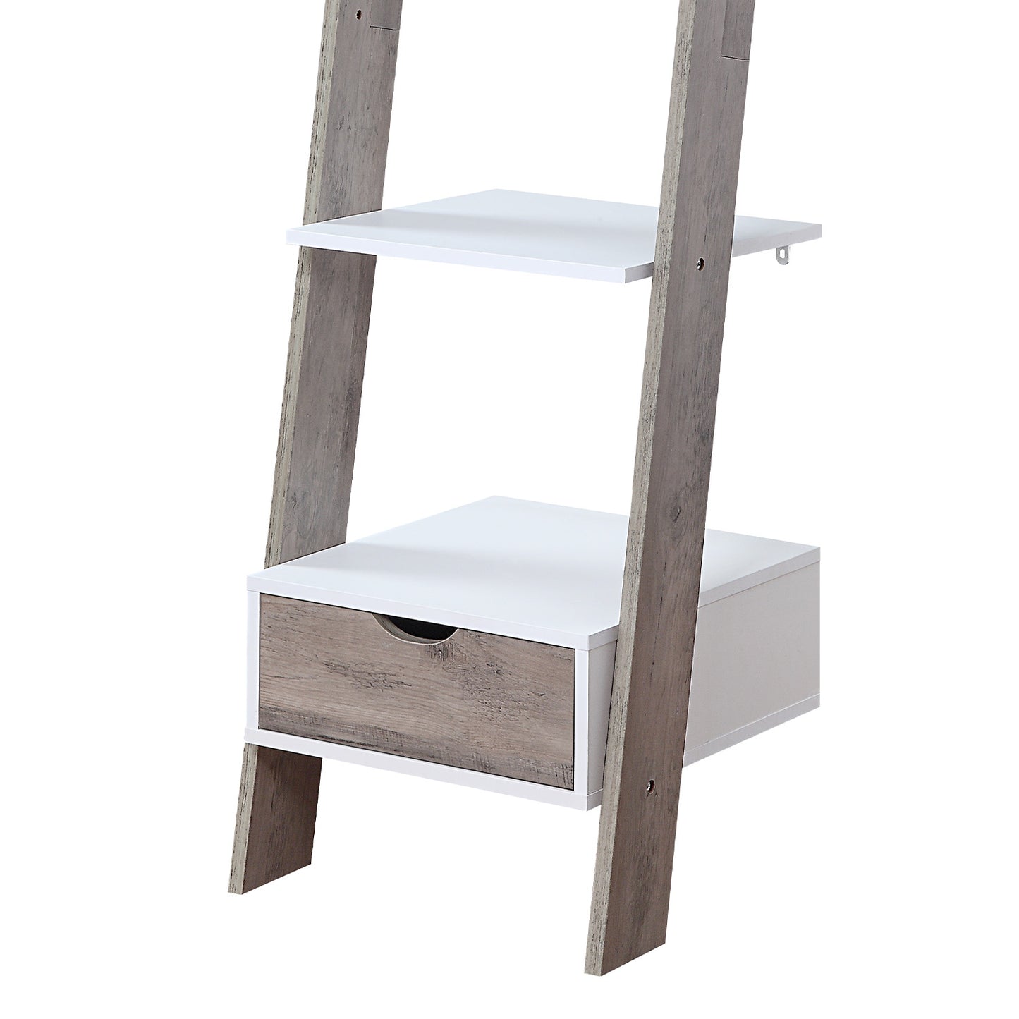 Sarantino Mira 5-Tier Ladder Shelf - White and Grey Oak