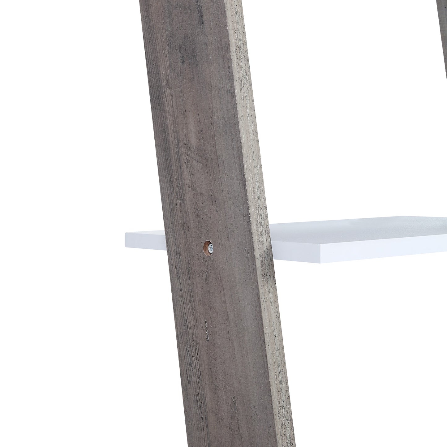 Sarantino Mira 5-Tier Ladder Shelf - White and Grey Oak
