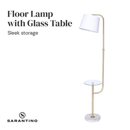 Sarantino Glass End Table Floor Lamp