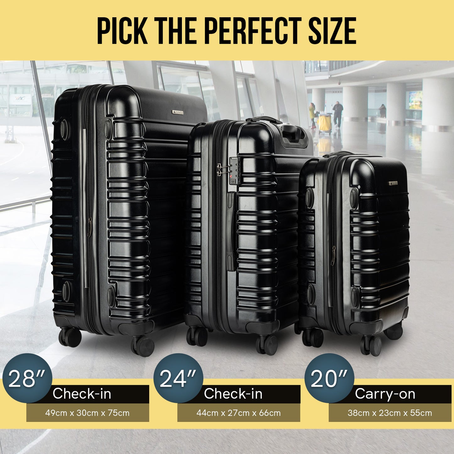 Olympus Noctis Suitcase 20in Hard Shell ABS+PC - Stygian Black