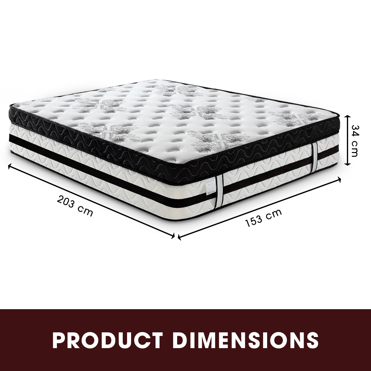 Laura Hill Queen Mattress with Euro Top - 34cm