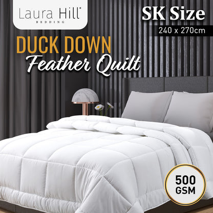 Laura Hill 500GSM Duck Down Feather Quilt Comforter Doona - Super King