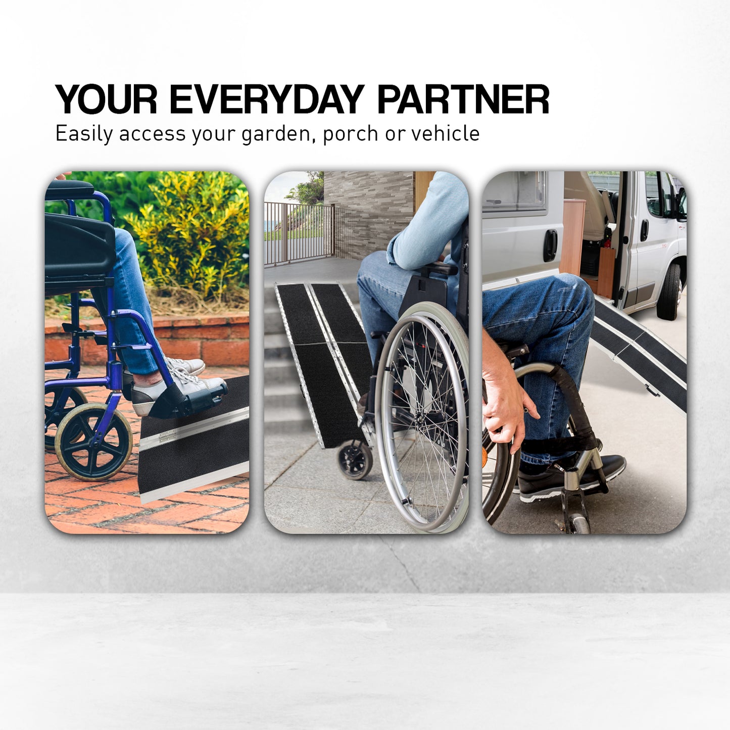 Aluminium Portable Wheelchair Ramp High-Grip R03  5ft