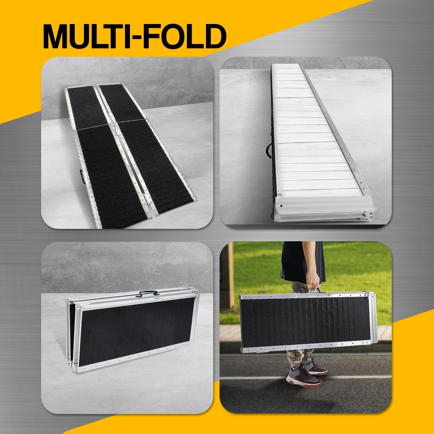 Aluminium Portable Wheelchair Ramp High-Grip R03 5ft