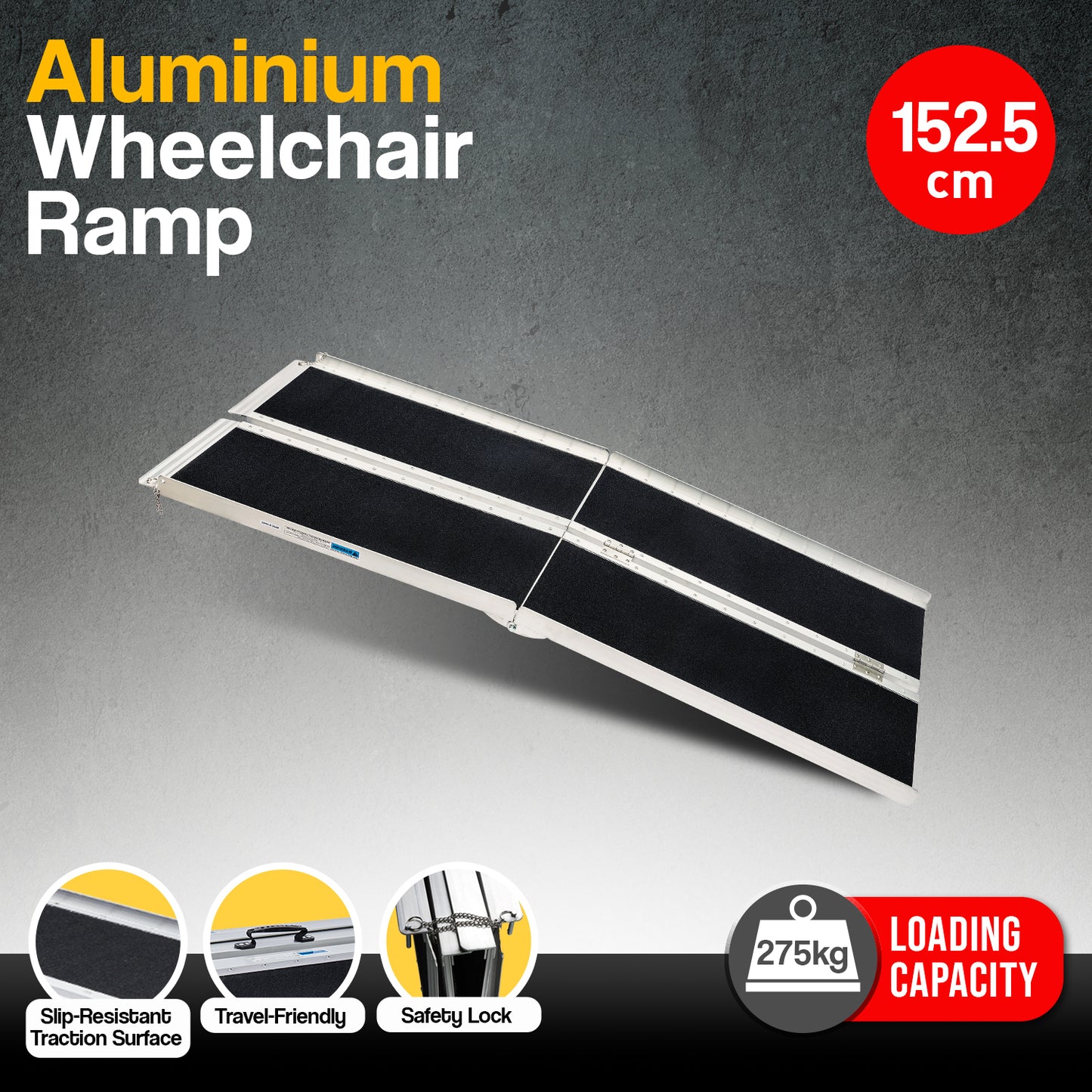 Aluminium Portable Wheelchair Ramp High-Grip R03 5ft