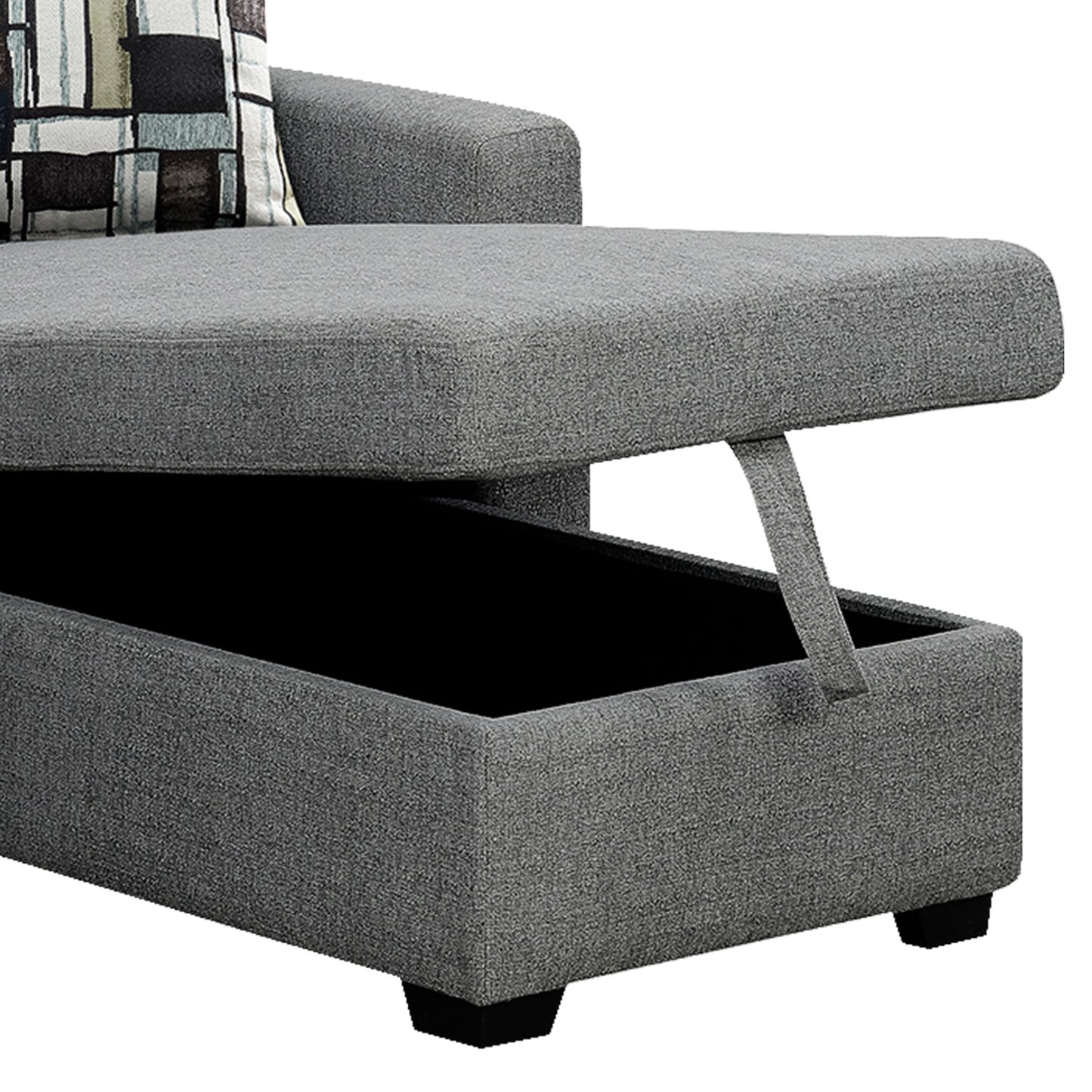 Fontana Pullout Sofa Bed with Storage Chaise Lounge Sarantino - Grey