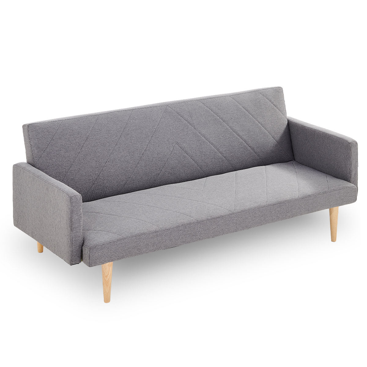 Sarantino 3 Seater Modular Linen Fabric Sofa Bed Couch Light Grey