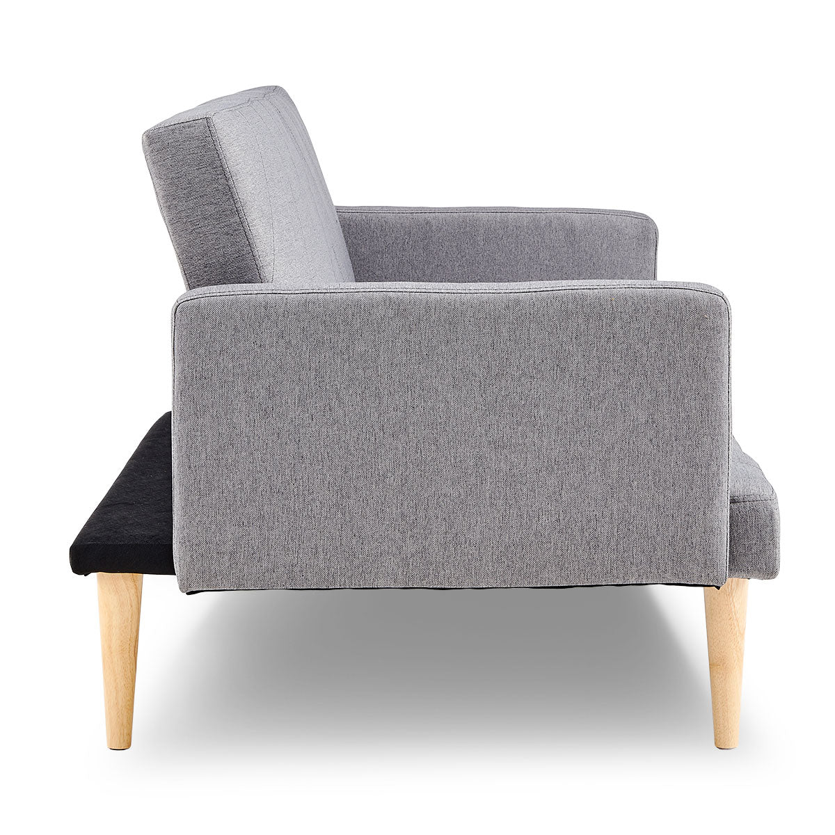 Sarantino 3 Seater Modular Linen Fabric Sofa Bed Couch Light Grey