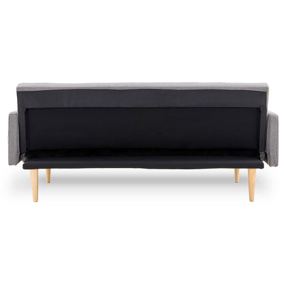 Sarantino 3 Seater Modular Linen Fabric Sofa Bed Couch Light Grey