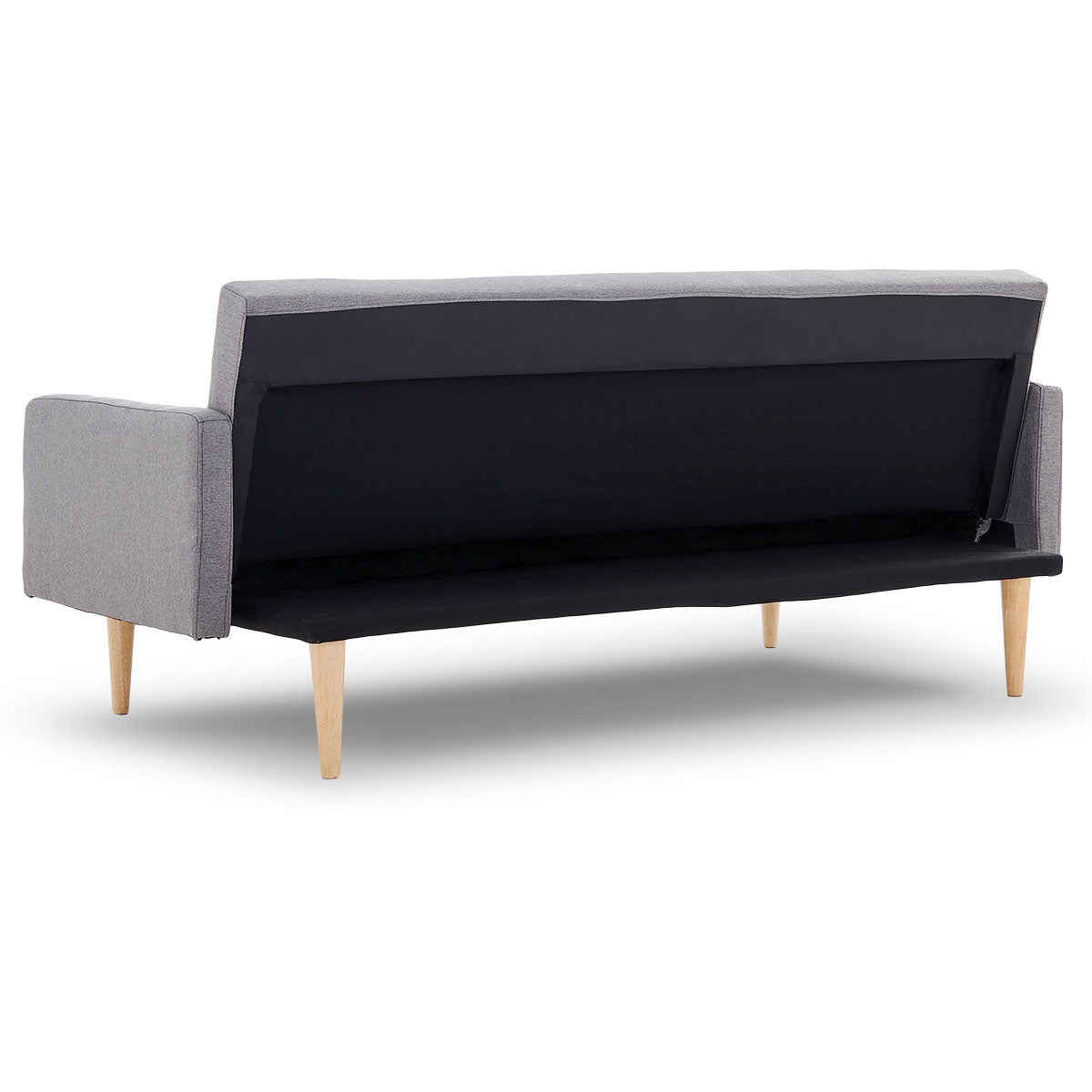 Sarantino 3 Seater Modular Linen Fabric Sofa Bed Couch Light Grey