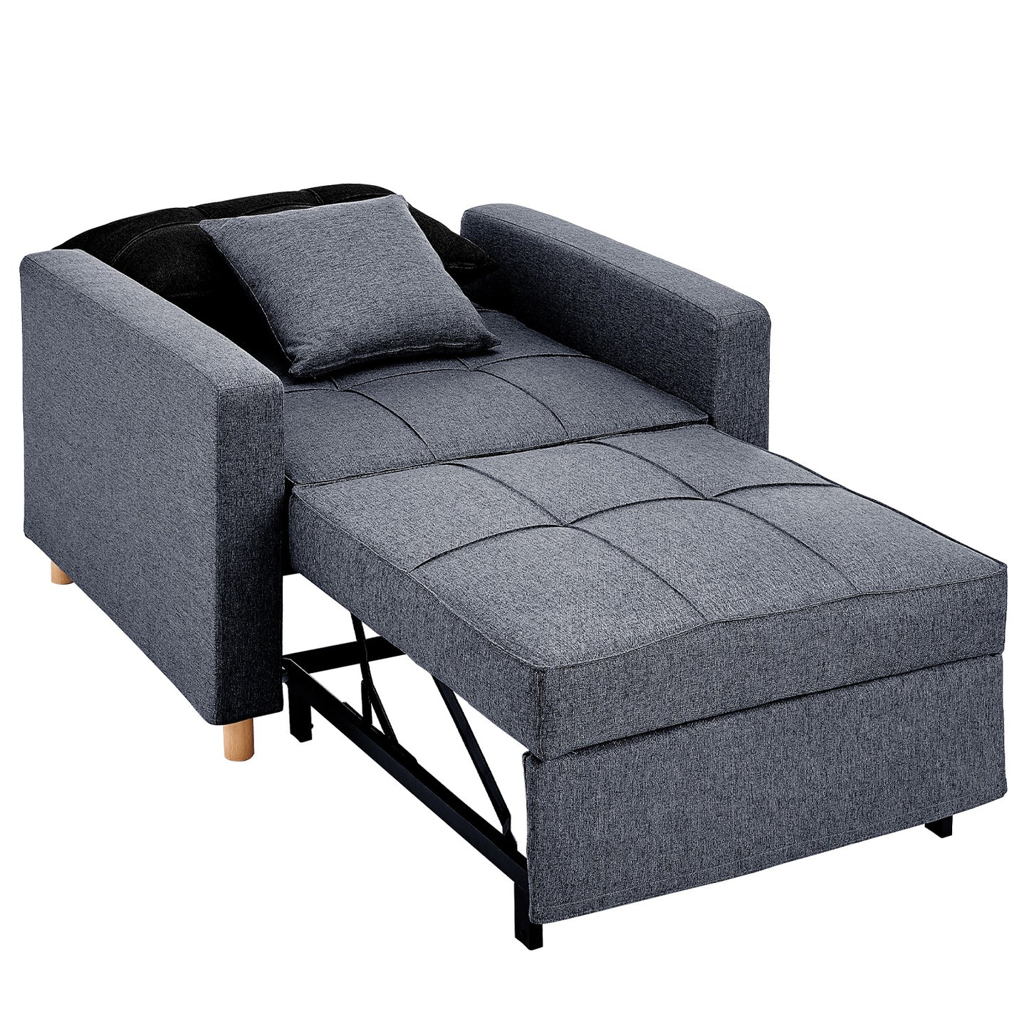 Suri 3-in-1 Convertible Lounge Chair Bed by Sarantino - Blue