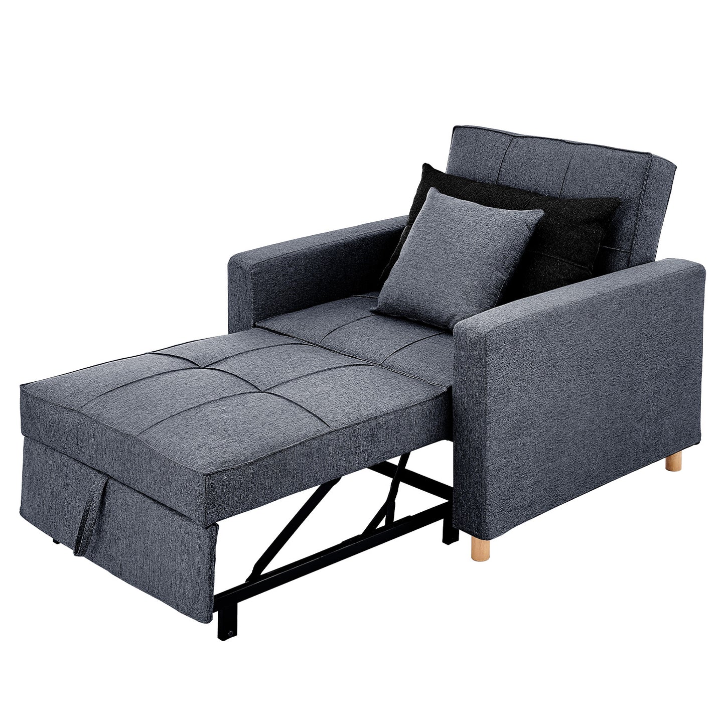 Suri 3-in-1 Convertible Lounge Chair Bed by Sarantino - Blue