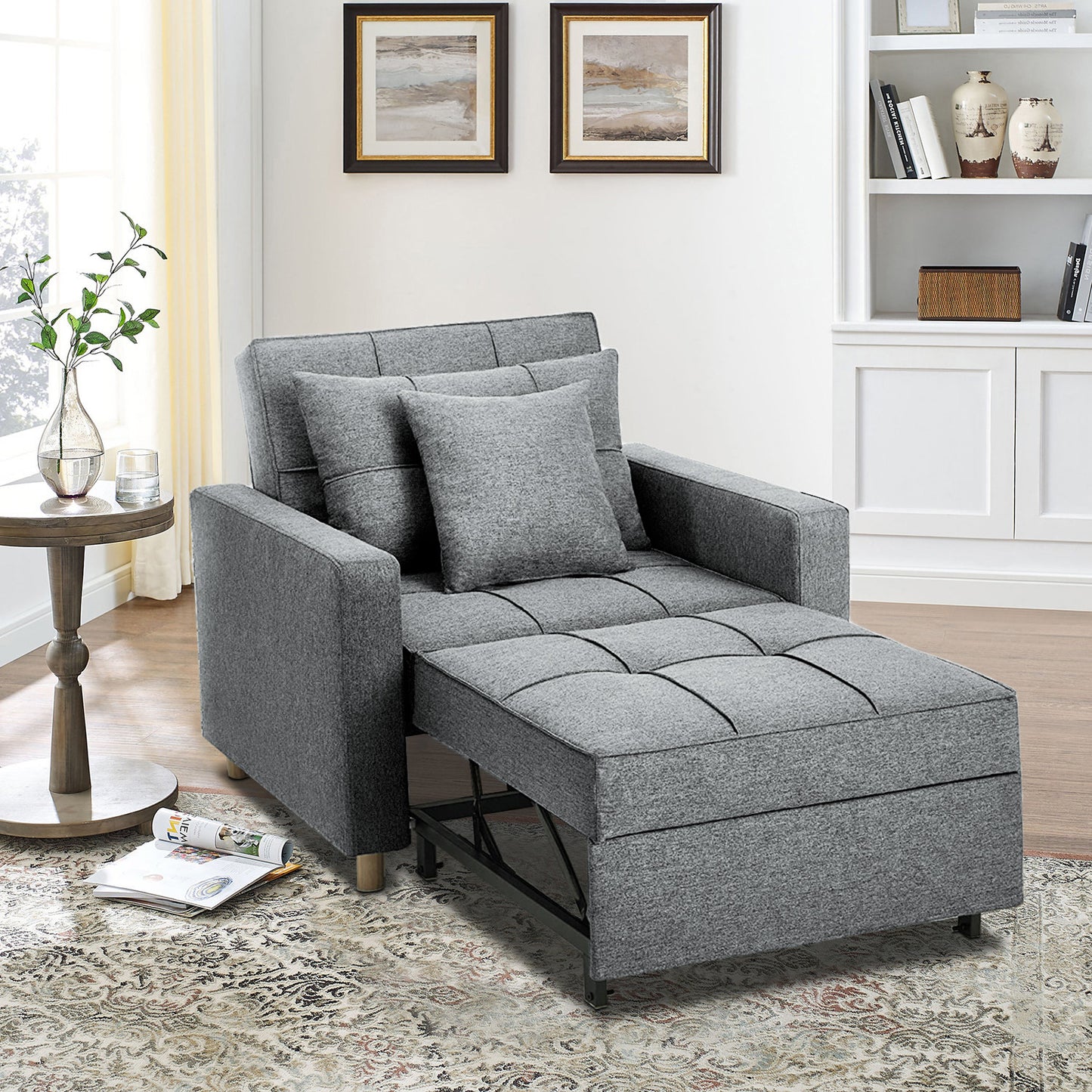 Suri 3-in-1 Convertible Sofa Chair Bed by Sarantino - Grey