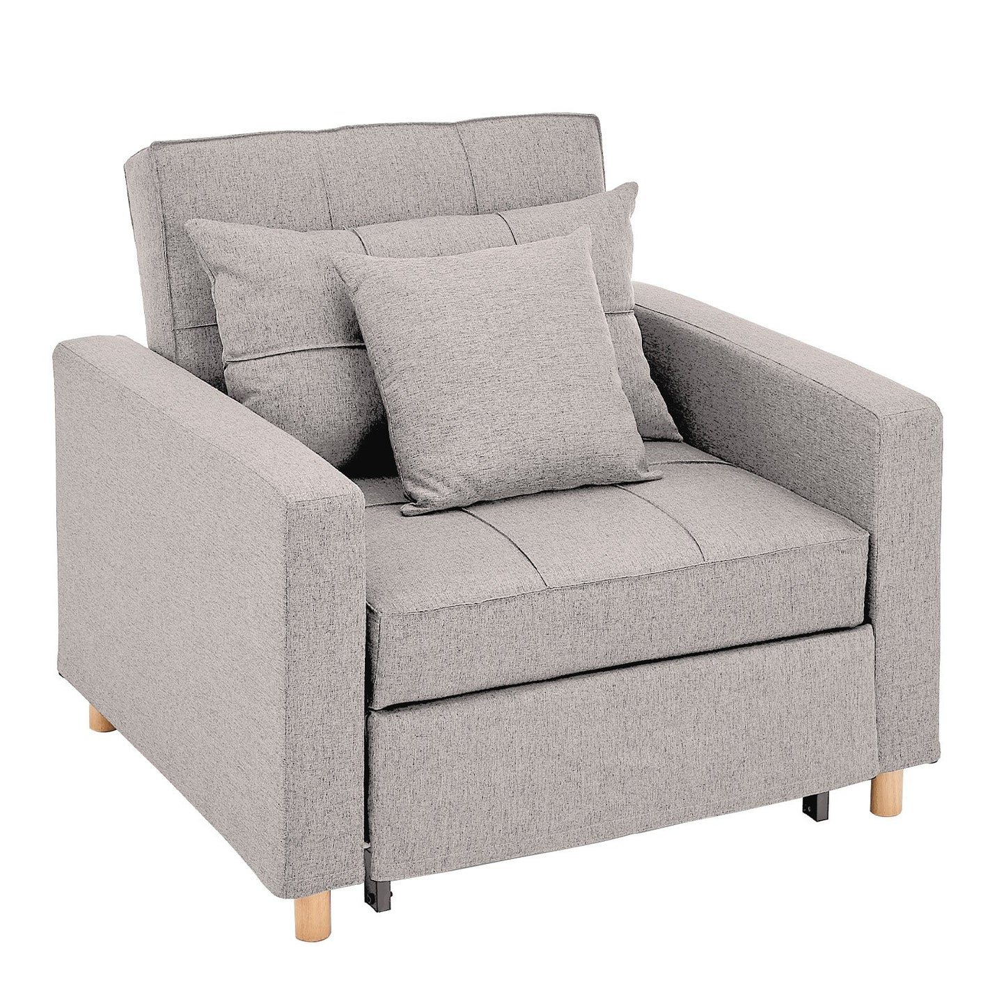 Suri 3-in-1 Convertible Sofa Chair Bed by Sarantino - Khaki