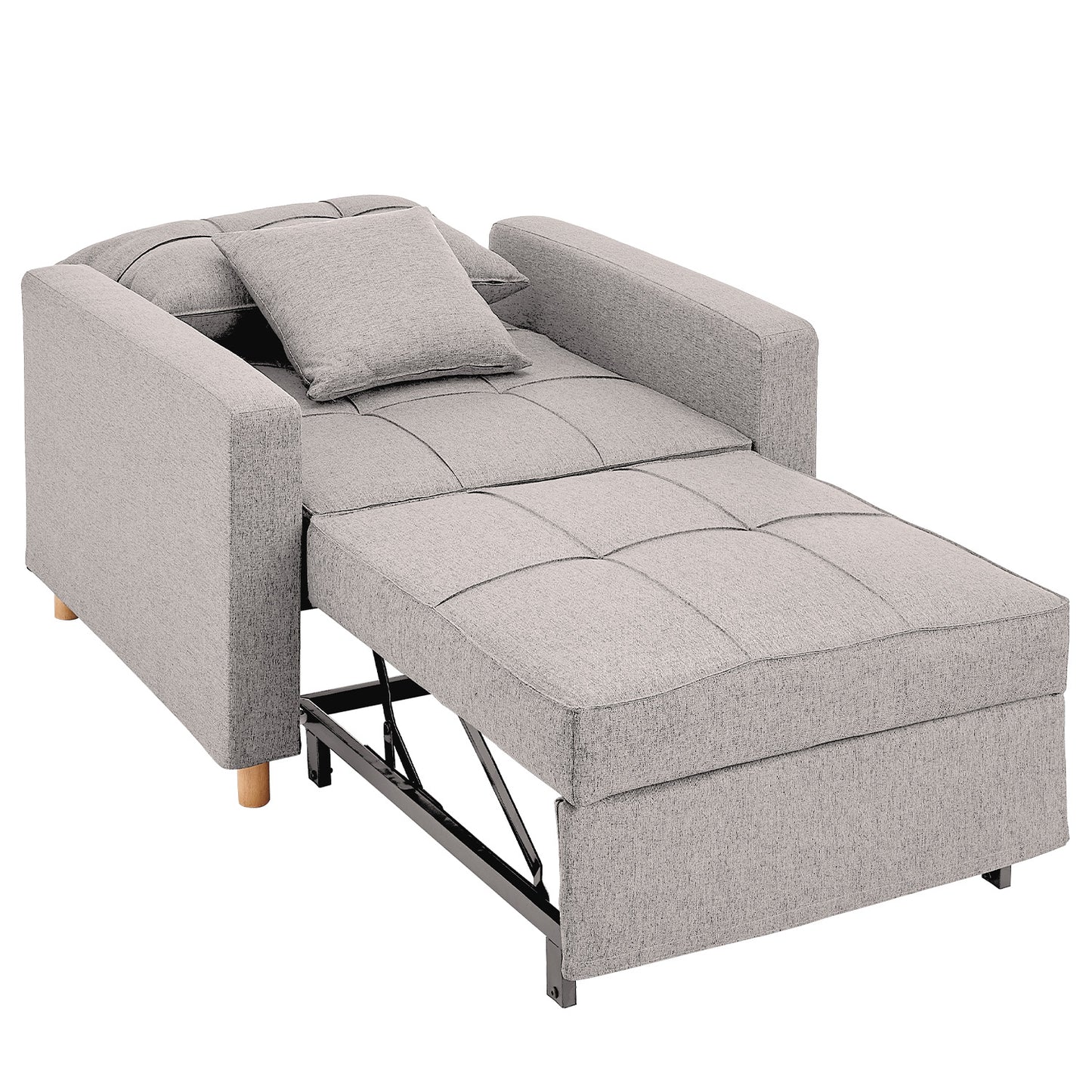 Suri 3-in-1 Convertible Sofa Chair Bed by Sarantino - Khaki