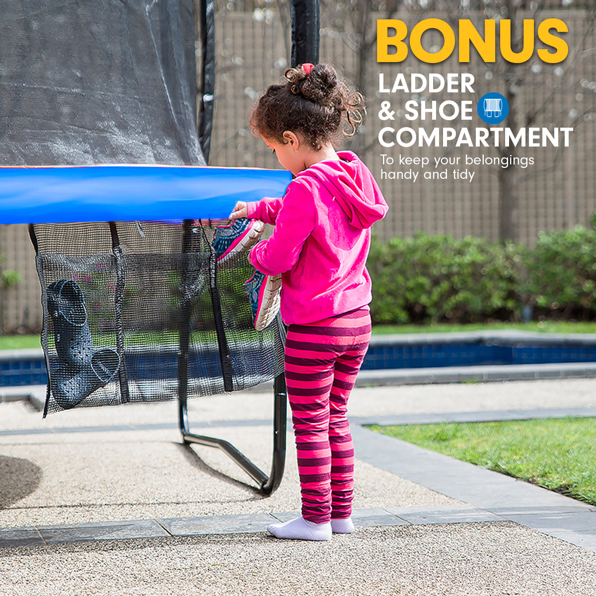Kahuna Trampoline 6ft x 9ft Rectangular Outdoor Rainbow Basketball Set