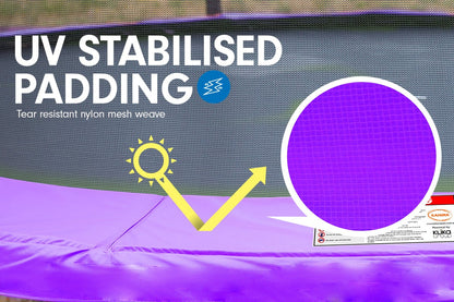 8ft Round Trampoline Free Safety Net pad mat ladder shoe Tidy Purple