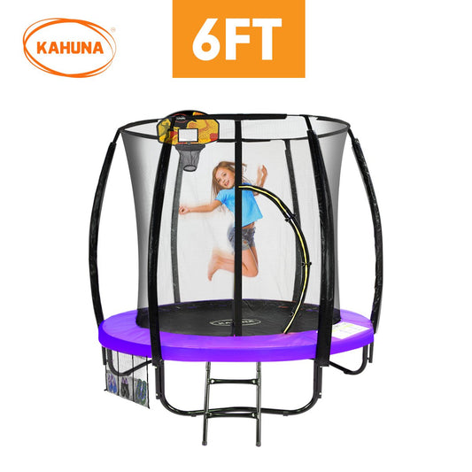 Kahuna Classic 6ft Trampoline with Basketball Set - Purple