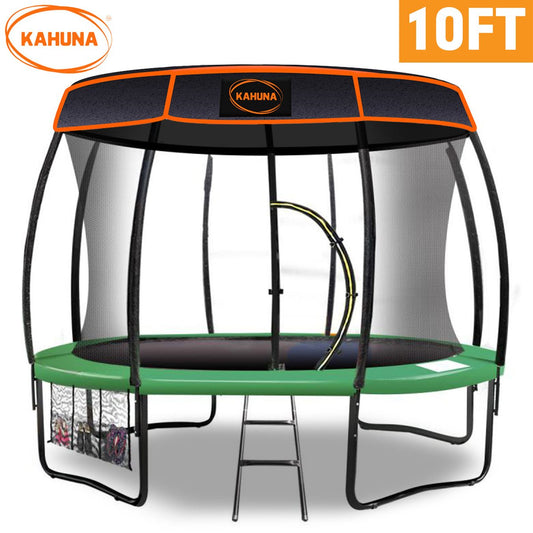 Kahuna Trampoline 10 ft with  Roof-Green