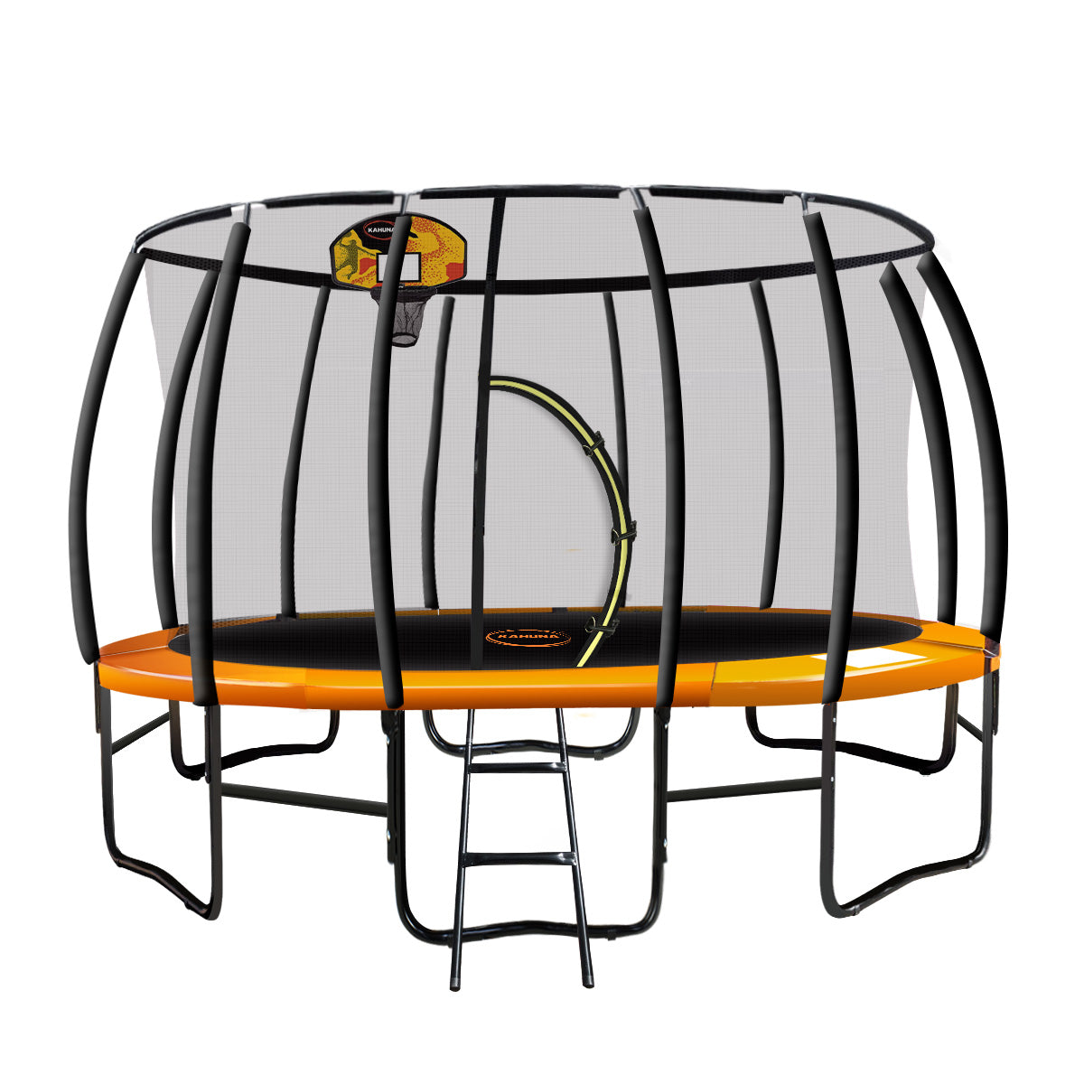 Kahuna Trampoline 12 ft with Basketball set - Orange
