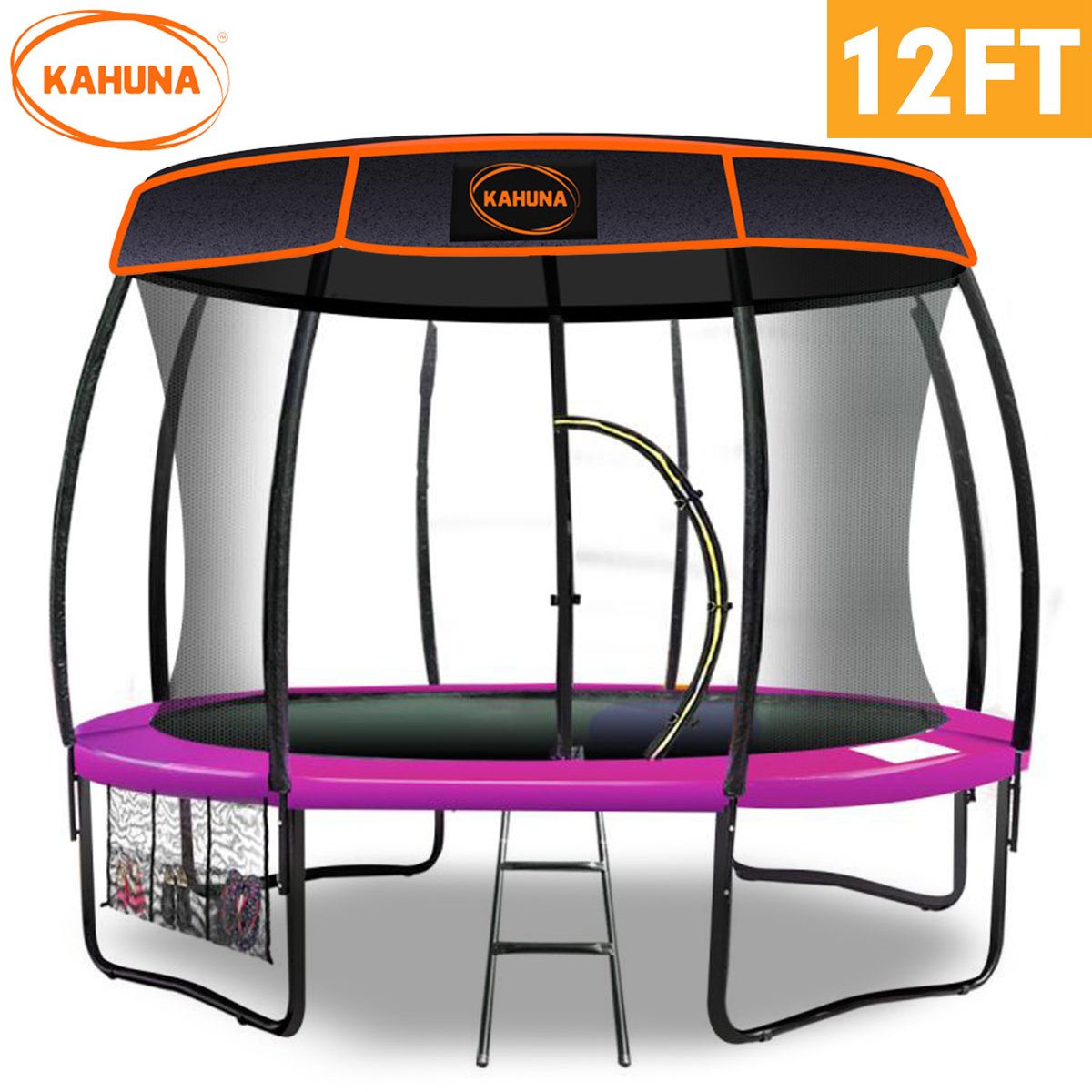 Kahuna Trampoline 12 ft with Roof-Pink