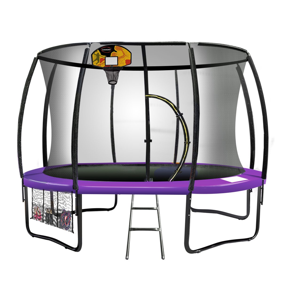 Trampoline 8 ft Kahuna with Basketball set - Purple