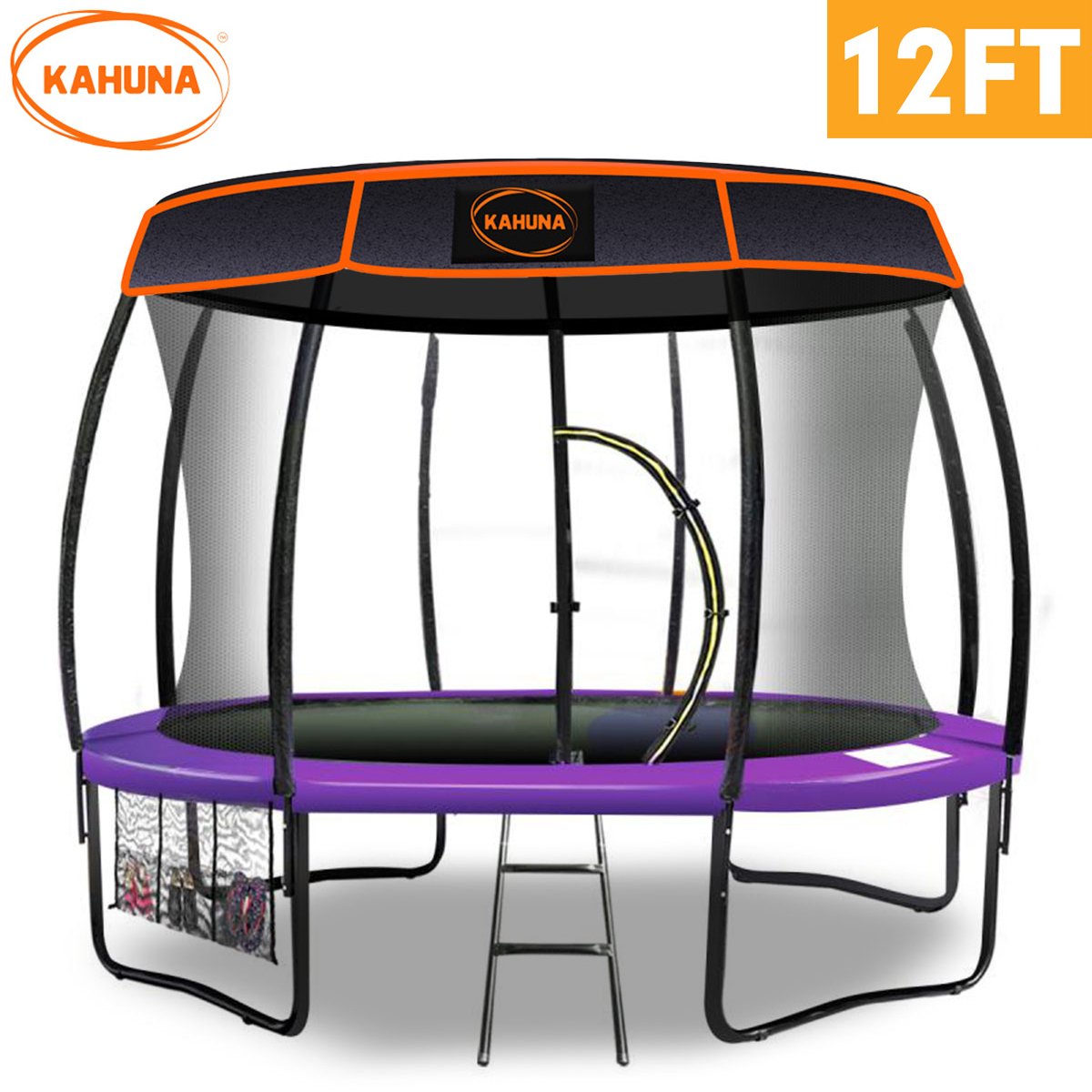 Kahuna Trampoline 12 ft with Roof-Purple