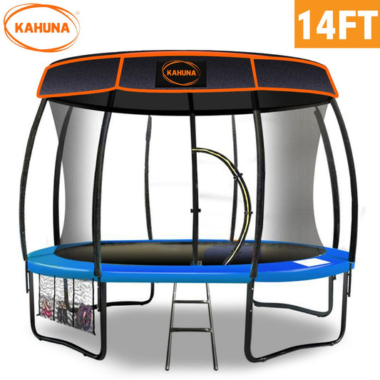 Kahuna Trampoline 14 ft with Roof - Blue