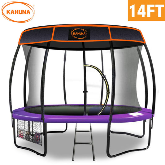 Kahuna Trampoline 14 ft with  Roof - Purple