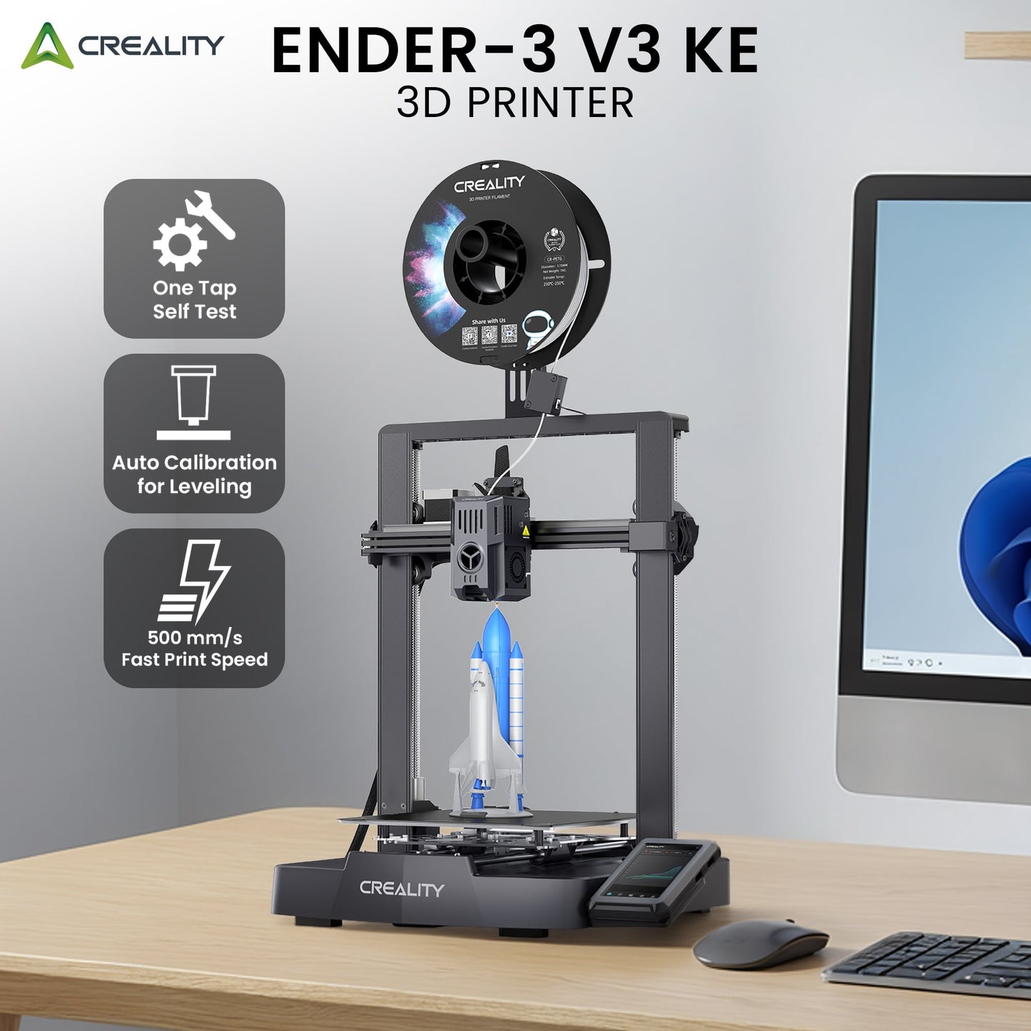 Creality Ender 3 V3 KE 3D Printer High Speed Printing High Temperature Auto Levelling