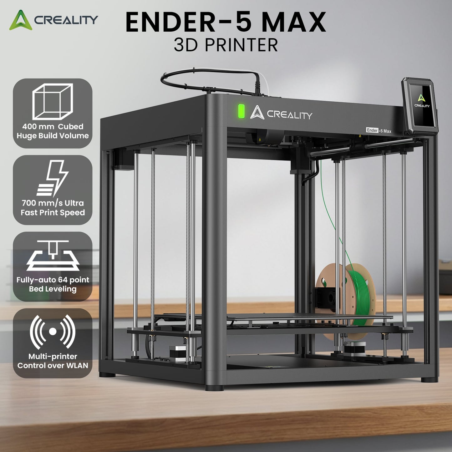 Creality Ender-5 Max 3D Printer 700mm/s Max Speed Build Volume 400 x 400 x 400mm