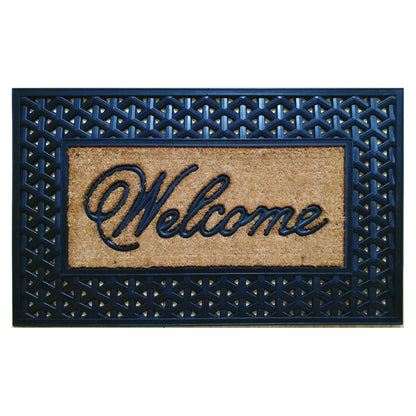 Heavy Duty Coir and Rubber Door Mat 60 x 90 cm Large Outdoor Welcome Mat Slimline Low Profile Entrance Doormat Scraper