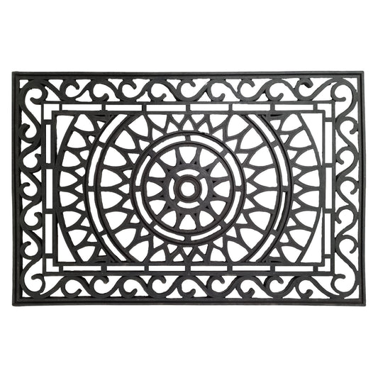 Door Mat Deluxe Rubber Star Circle 60 x 90 cm Doormat