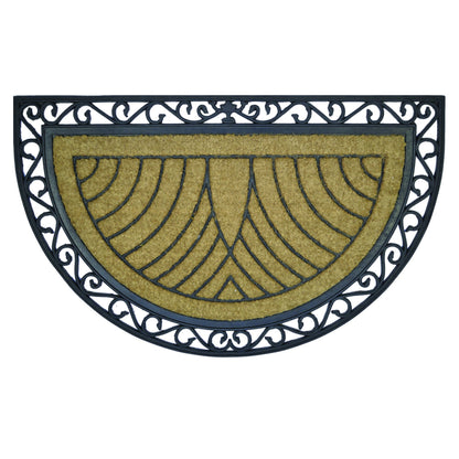 Heavy Duty Half Moon Door Mat 76 x 120 cm Large Low Profile Slimline Weatherproof Outdoor Entrance Scraper Doormat