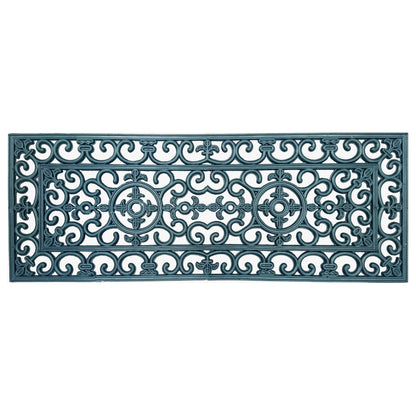 Extra Wide Rubber Door Mat 45 x 120cm Heavy Duty Outdoor Filigree Entrance Mat Slimline Low Profile Dirt Scraper
