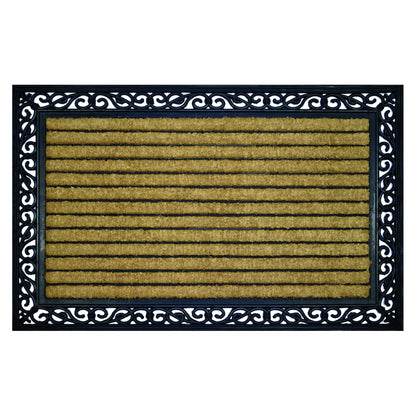 Large Heavy Duty Door Mat 75 x 120 cm Low Profile Ribbed Indoor Outdoor Weatherproof Dirt Trapper Entrance Doormat