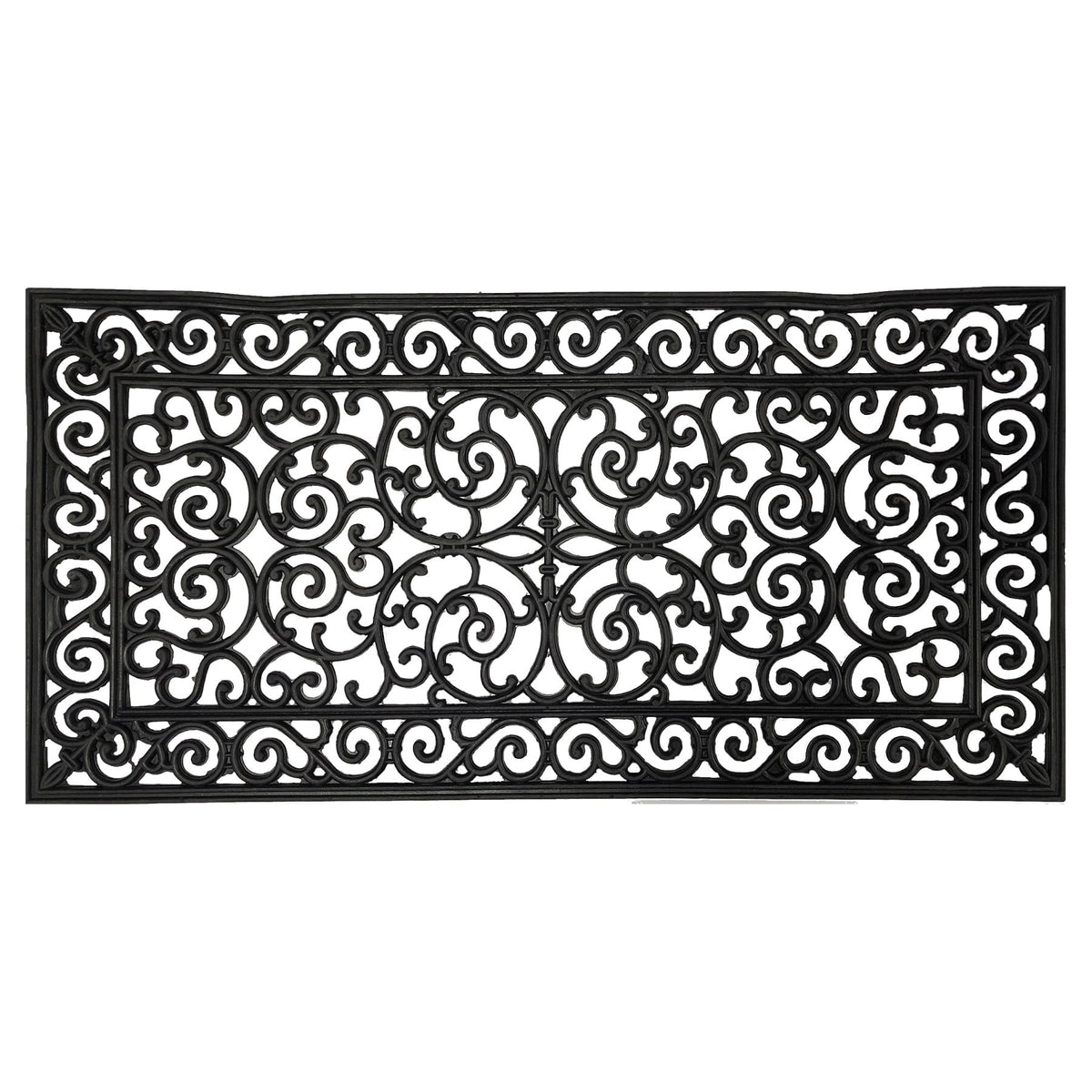 Large Rubber Door Mat 60 x 120 cm Heavy Duty Filigree Outdoor Entrance Doormat Weatherproof Non-Slip Entryway Mat