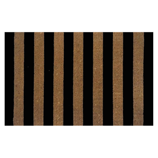 Door Mat Premium Coir Black Stripes 50 x 80 cm Doormat
