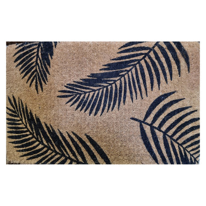 Natural Coir Door Mat 50 x 80 cm Hand Woven Black Fern Coconut Fibre Entrance Welcome Mat Heavy Duty Eco Friendly