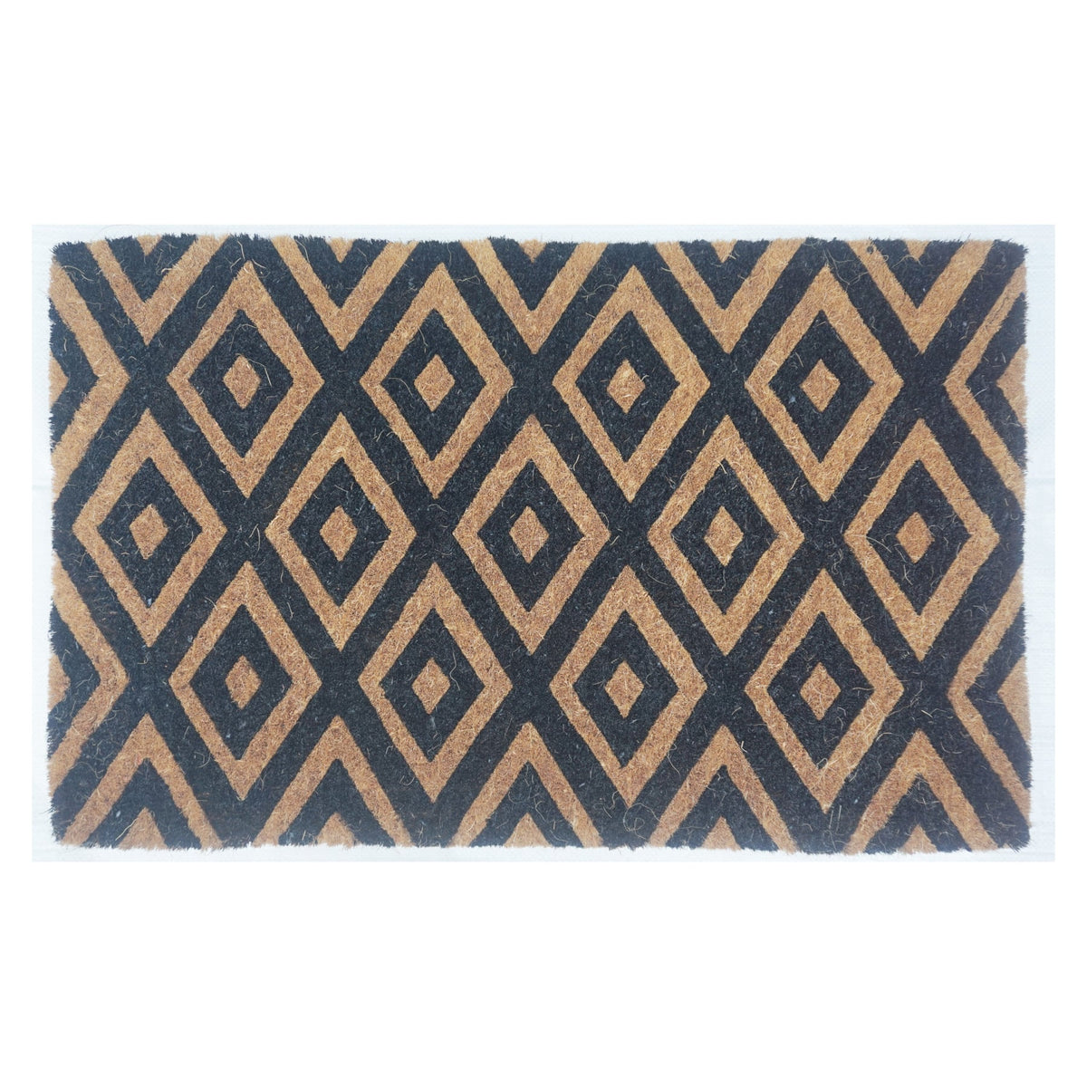 Natural Coir Doormat 50 x 80 cm Hand Woven Coconut Fibre Outdoor Entrance Welcome Door Mat Black Diamond Heavy Duty