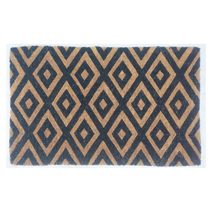 Natural Coir Doormat 50 x 80 cm Hand Woven Coconut Fibre Outdoor Entrance Welcome Door Mat Black Diamond Heavy Duty
