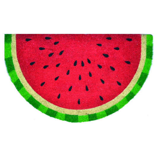Watermelon Coir Front Door Mat 45 x 75 cm Non-Slip Latex Backed Low Profile Outdoor Entrance Doormat Dirt Scraper
